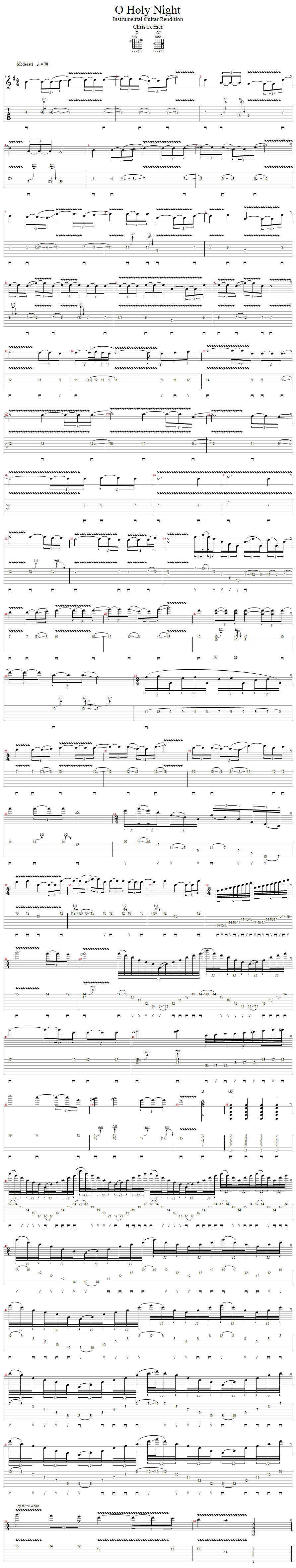 Tablature for O Holy Night - Performance